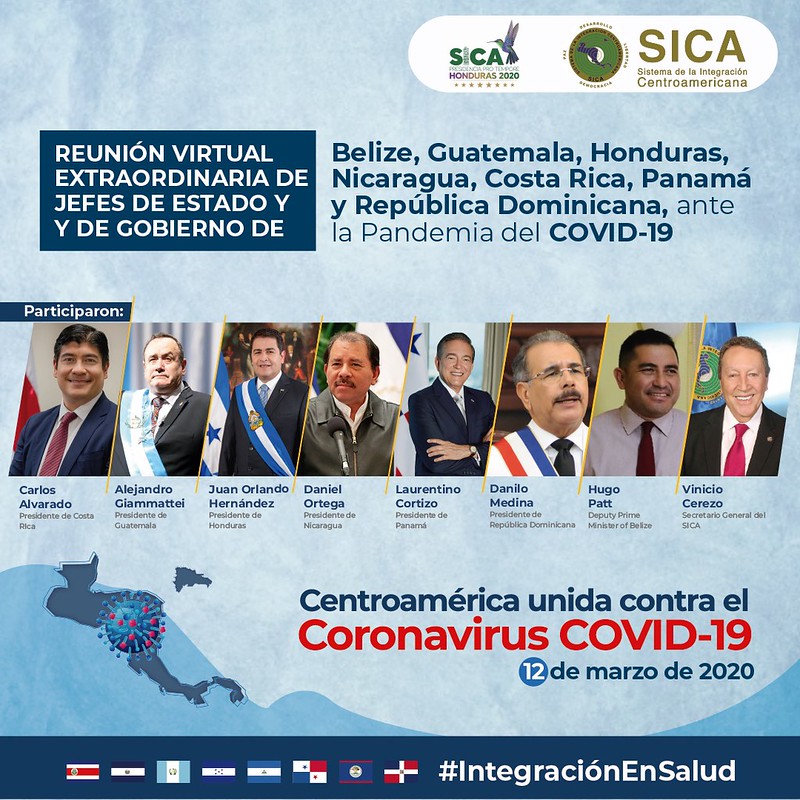 Presidents of Central America participate on a SICA virtual meeting